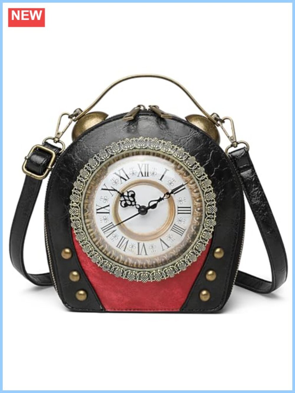 Novelty Clock Purse Steampunk Handbag Crossbody Shoulder Bag